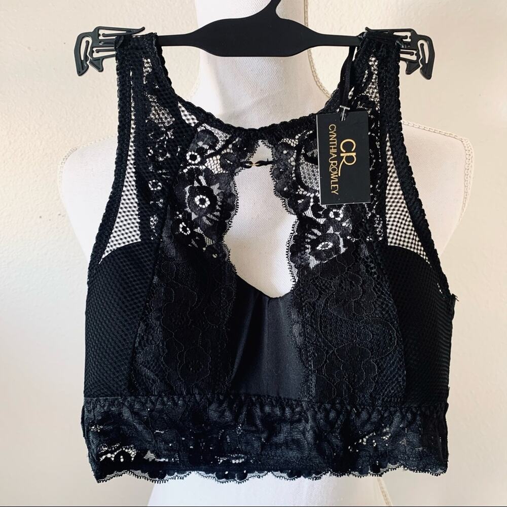 Cynthia Rowley bralette CR lace bra RN 119152 black S small NEW - Picture 7 of 7